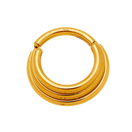 Piercing Argola 3 Camadas Dourado - Titânio 8mm 