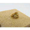 Piercing Argola Dourada 3 Fileiras Aberta com Pedras - Titânio 10mm - 2