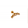 Piercing Cluster Dourado 5 Zircônias - Titânio - 4